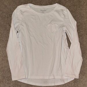 Old Navy Kids Long Sleeve Shirt with Heart Patch - White